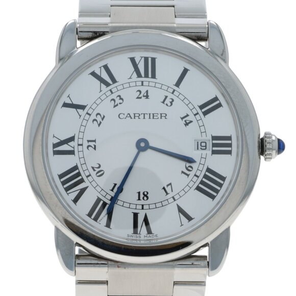 Cartier Ronde Solo de Cartier Sapphire Unisex Watch- Stainless Steel Quartz 3603 - Picture 3 of 7